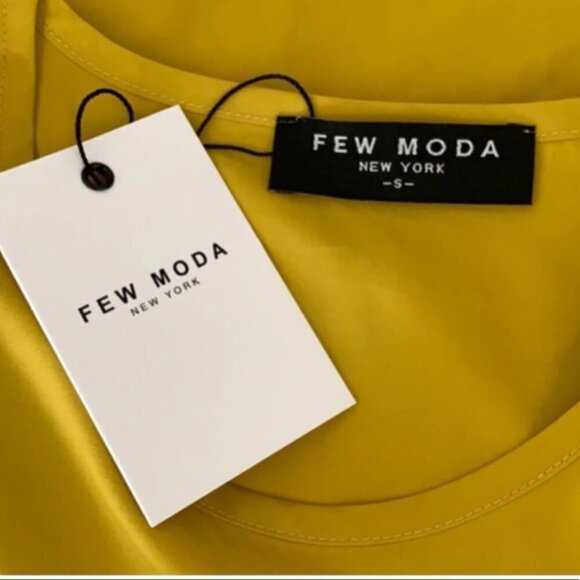 Few Moda Mustard Lace Up Waist Top New with tags size Small #117 - Picture 4 of 6